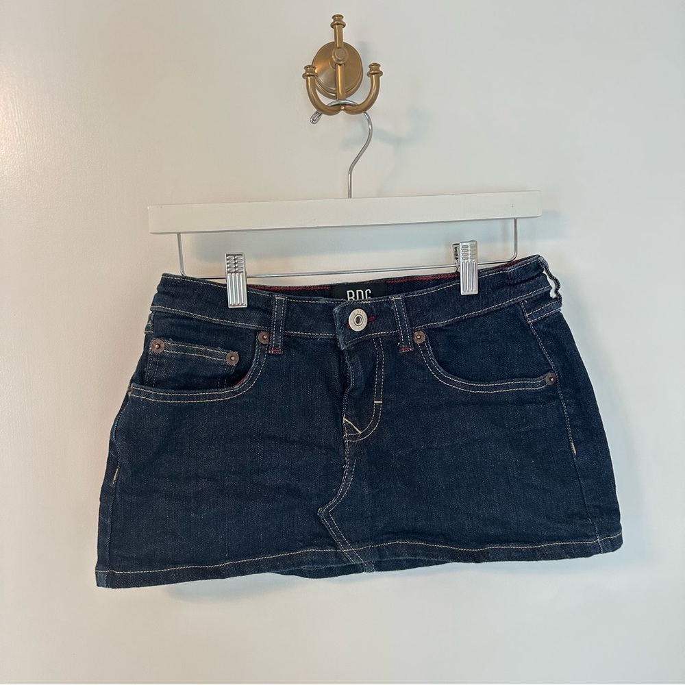 Denim Ultra Miniskirt | Size XS | Dark Wash | Low-rise